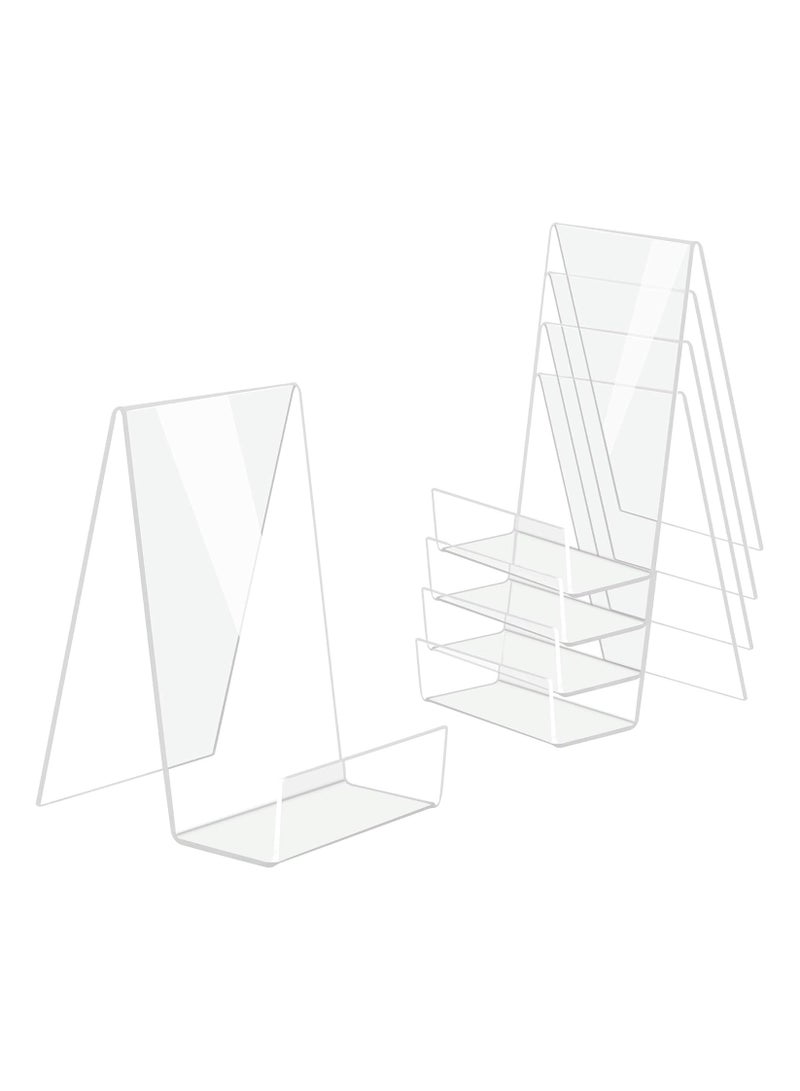 TPGP 5PCS Clear Acrylic Book Stand, Transparent Acrylic Bookshelf, Book Holder Table, Picture Album and Brochure Holder for Displaying Books, Notebooks, Picture Albums, Picture Books, etc  - Image 1
