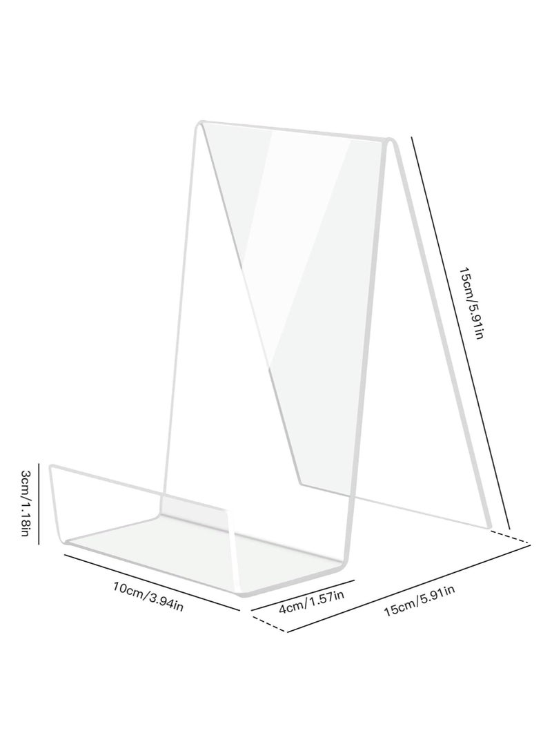 TPGP 5PCS Clear Acrylic Book Stand, Transparent Acrylic Bookshelf, Book Holder Table, Picture Album and Brochure Holder for Displaying Books, Notebooks, Picture Albums, Picture Books, etc  - Image 3