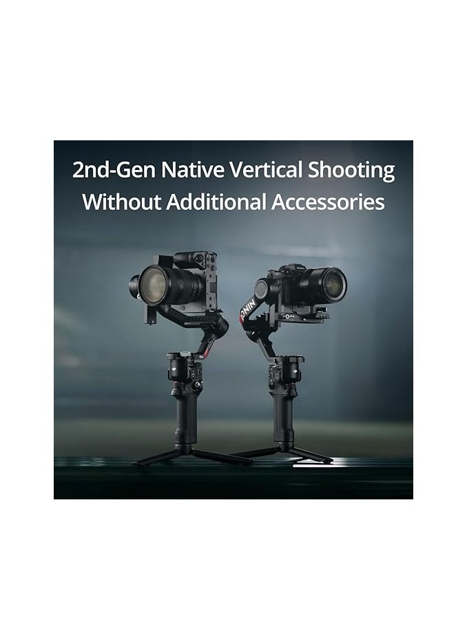 دي جي آي - DJI RS 4، مثبت ثلاثي المحاور لكاميرات DSLR والكاميرات بدون مرآة من Canon/Sony/Panasonic/Nikon/Fujifilm، التصوير الرأسي الأصلي من الجيل الثاني، عصا تحكم بمفتاحين، أذرع محورية من التيفلون، مثبت كاميرا - Image 1