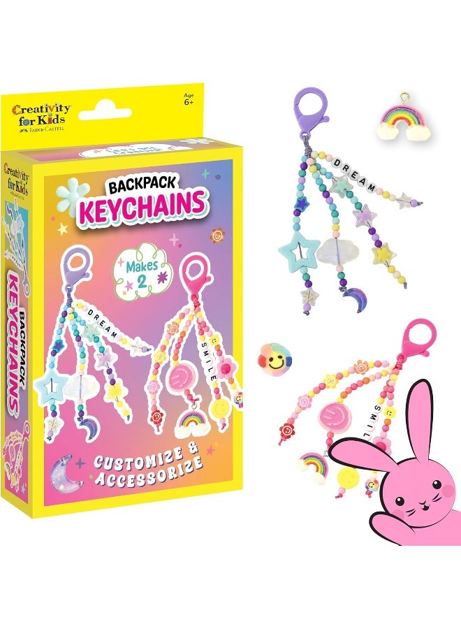 Creativity for Kids Backpack Keychains Mini Kit | Make 2 Trendy Keychains with Beads & Charms | DIY Craft Kit for Kids | Great for Travel, Parties & Gifts | Easter Basket Stuffers (Ages 6+) - Image 1