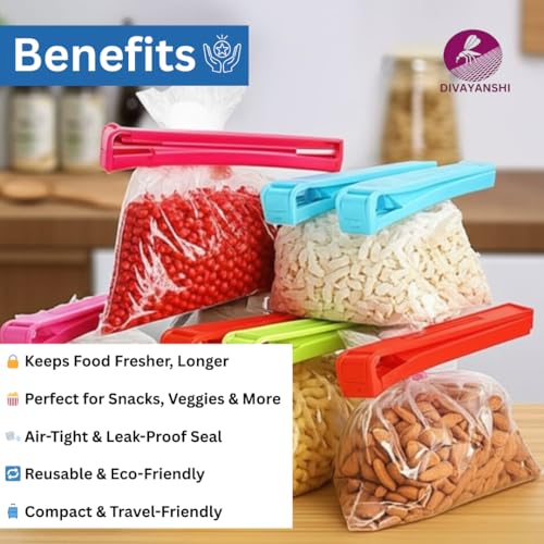 Divayanshi Packet Sealer Clip (Pack of 36) – Bag Clips for Food Storage, Plastic Packet Sealer for Kitchen, Airtight Seal, Reusable, Multipurpose for Packet Sealing - Image 3