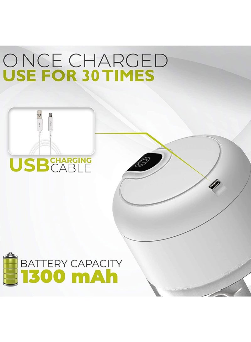 عربست مفرمة ثوم كهربائية، مفرمة ثوم 250 مل مع مضرب بيض، مفرمة خضراوات صغيرة محمولة، مطحنة ثوم، مفرمة بصل، معالج طعام صغير USB للخضراوات والثوم والزنجبيل والفلفل الحار - Image 3