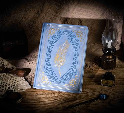 CAGIE 320 Pages Thick Hardcover Journaling Notebooks Vintage Leather Journal for Women Men A5 College Ruled Journals for Writing with Gift Box, 5.7 x 8.3 in, Light Blue - Image 2