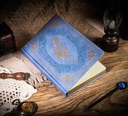 CAGIE 320 Pages Thick Hardcover Journaling Notebooks Vintage Leather Journal for Women Men A5 College Ruled Journals for Writing with Gift Box, 5.7 x 8.3 in, Light Blue - Image 3