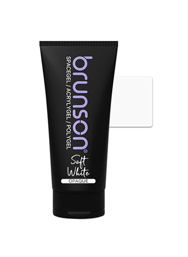 brunson جل أظافر بولي ناعم أبيض غير شفاف، 60 جرام