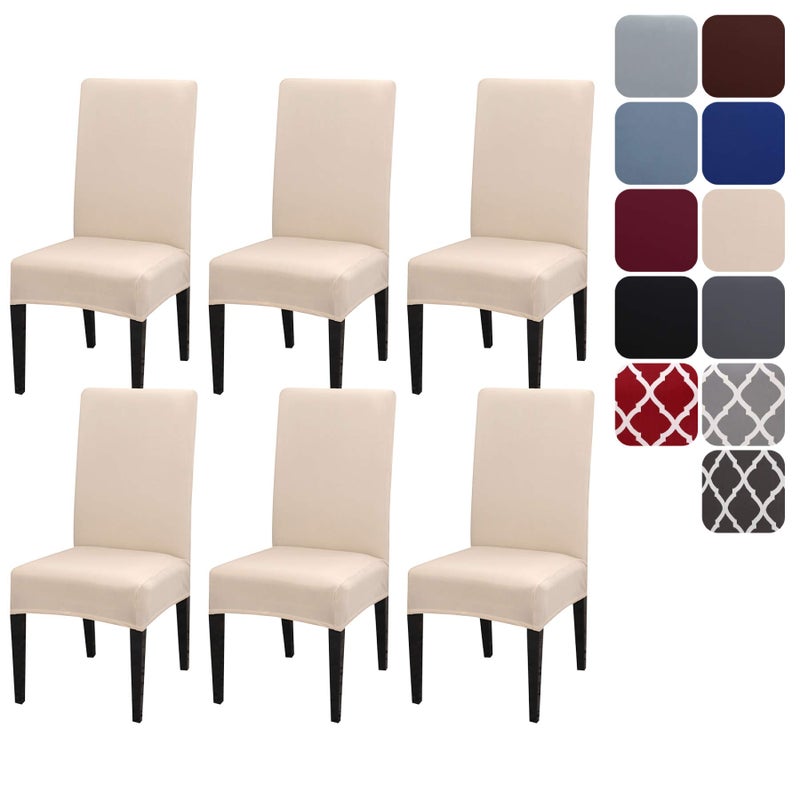 Aisprts Dining Room Chair Covers Slipcovers Set of 6 Stretch Removable Washable Dining Chair Protector Decoration Cover Seat Slipcover for Hotel Ceremony Banquet Kitchen Restaurant Home
