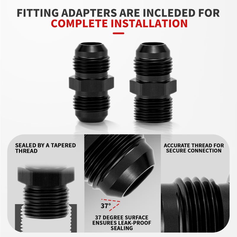 BRIFITOR 3/8â€˜â€™ 6AN 20FT Fuel Line Kit, Nylon Stainless Steel Braided CPE Fuel Line Hose Kit With 23PCS Swivel Hose Fittings Adapter - Image 5