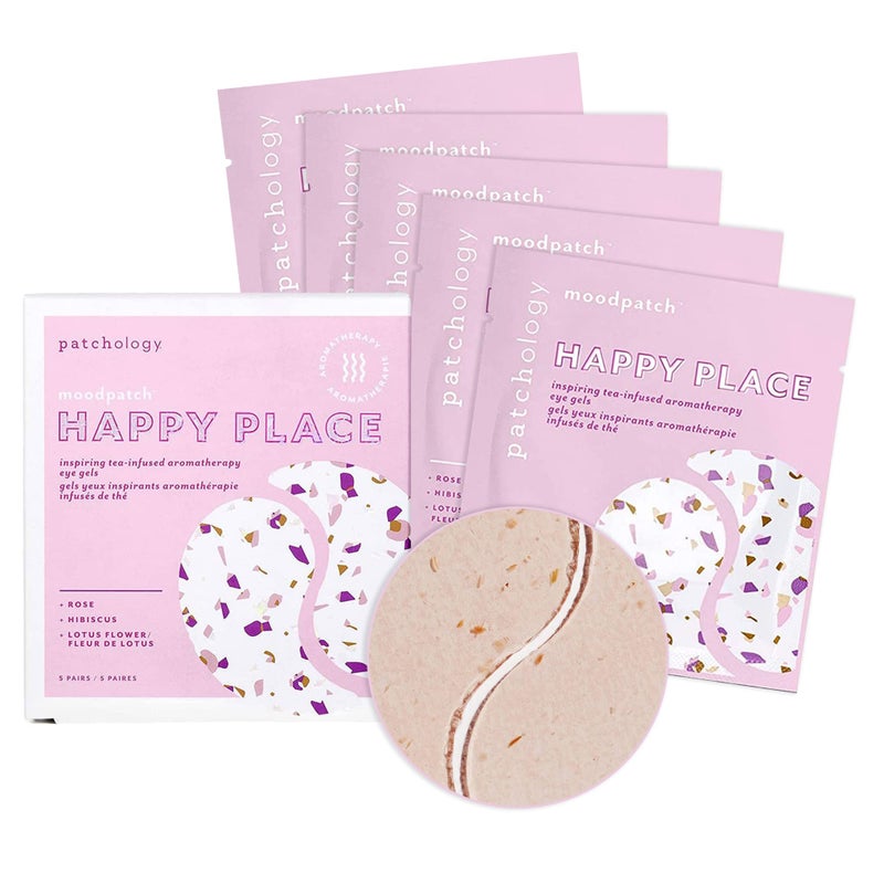 Patchology Happy Place Under Eye Patches - Overnight Anti-Aging Masks for Dark Circles, Puffy & Eye Bags, & Wrinkles - Brightening & Depuffing Skin Care Undereye Pads for a Youthful Glow (5 Pairs) - Image 1