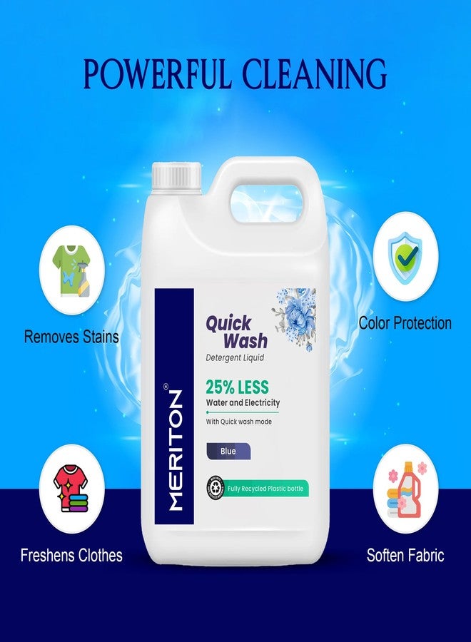 Meriton Quick Wash Liquid Detergent - 5 Liter | Advanced Cleaning Solution For Tough Stains And Color Care | Perfect For Every Fabric And Compatible With All Washing Machines - Image 2