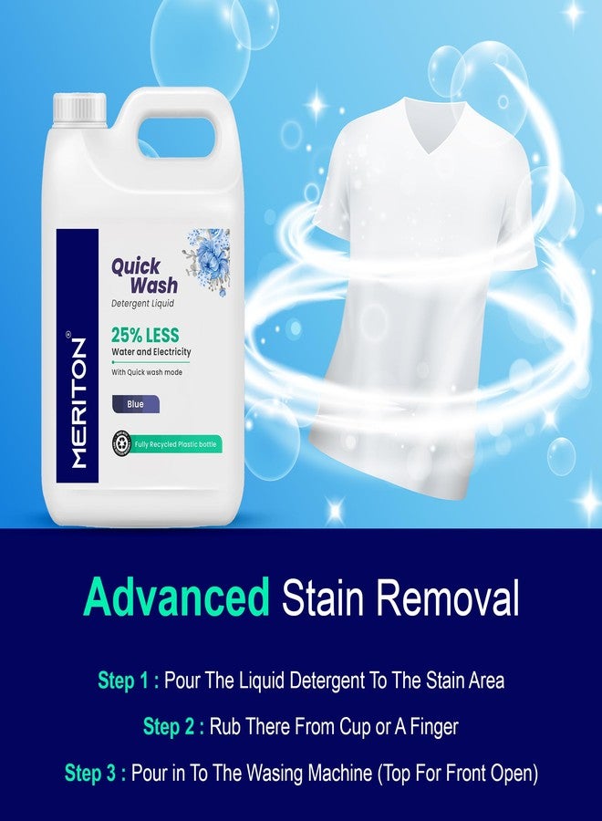 Meriton Quick Wash Liquid Detergent - 5 Liter | Advanced Cleaning Solution For Tough Stains And Color Care | Perfect For Every Fabric And Compatible With All Washing Machines - Image 3