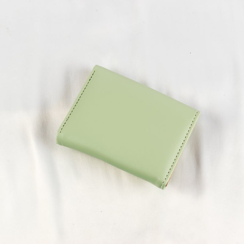 محفظة وحاملة بطاقات جلد أخضر تحتوي على جيوب متعددة للنقود والبطاقات - Image 2