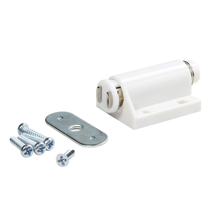 Rok Hardware Magnetic Kitchen Cabinet Furniture Door Touch Push to Open Latch Catch 2 Pack White