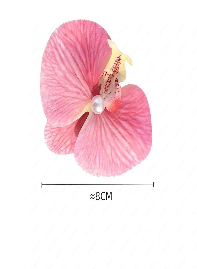 AUOCATTAIL Women's Chiffon Orchid Flower Hair Clips - Butterfly Alligator Claw Clips for Bridal Wedding, Beach Party Accessory and Decor - Image 3