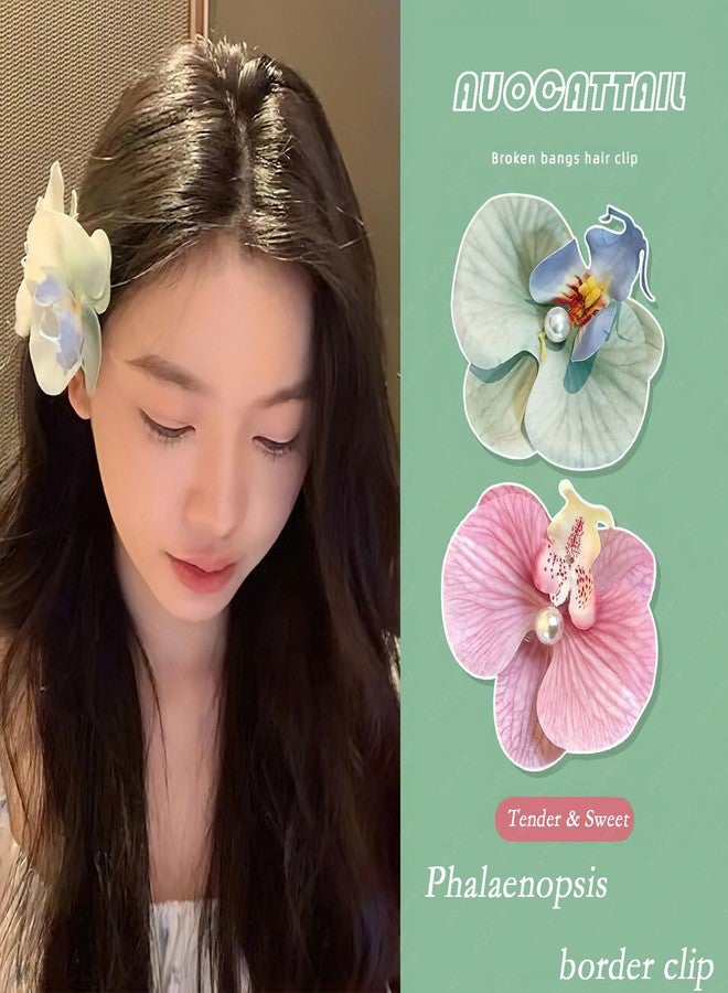 AUOCATTAIL Women's Chiffon Orchid Flower Hair Clips - Butterfly Alligator Claw Clips for Bridal Wedding, Beach Party Accessory and Decor - Image 2