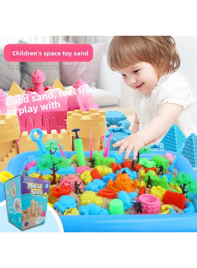Children's Space Toy Sand Suit Boys And Girls Magic Mud Power Clay Plasticine Color Mud-Specifications:B Cartoon Set 49 Pieces-blue Sand - Image 5