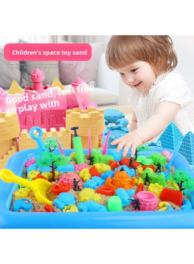 Children's Space Toy Sand Suit Boys And Girls Magic Mud Power Clay Plasticine Color Mud-Specifications:B Cartoon Set 49 Pieces-blue Sand - Image 2