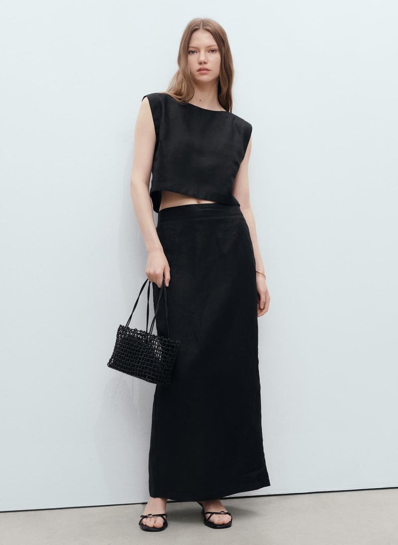 MANGO Linen Crop Top  - Image 5