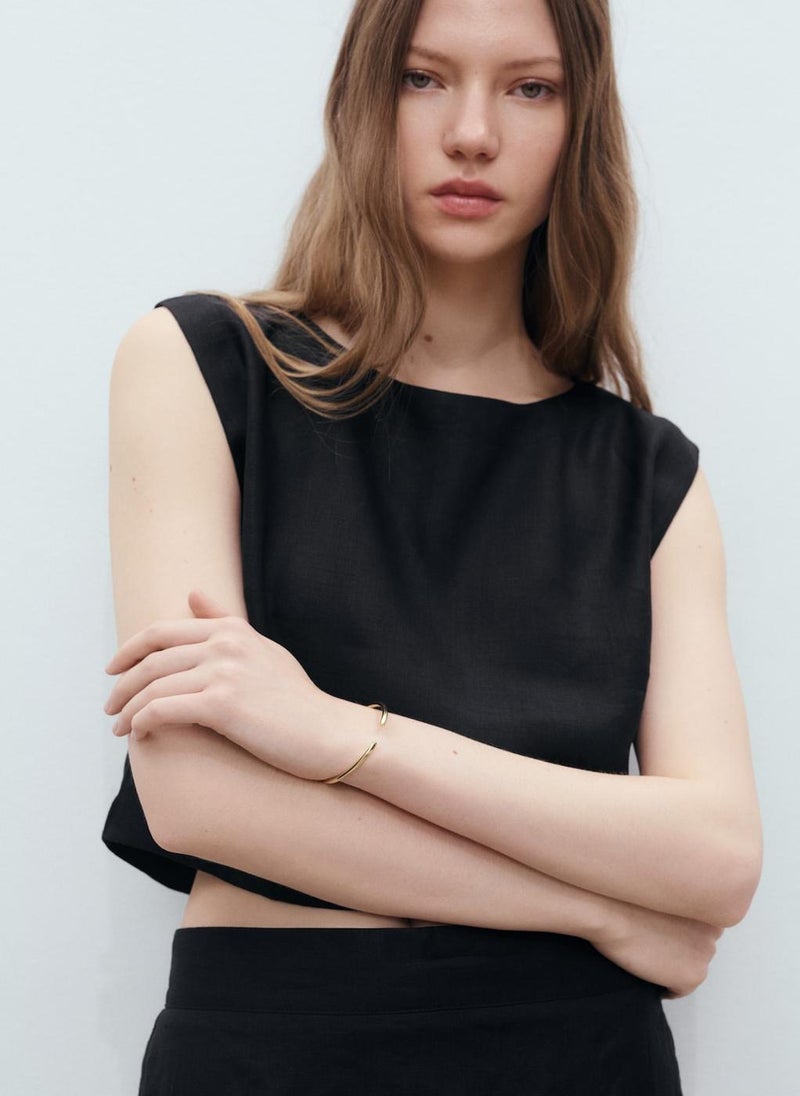 MANGO Linen Crop Top  - Image 3