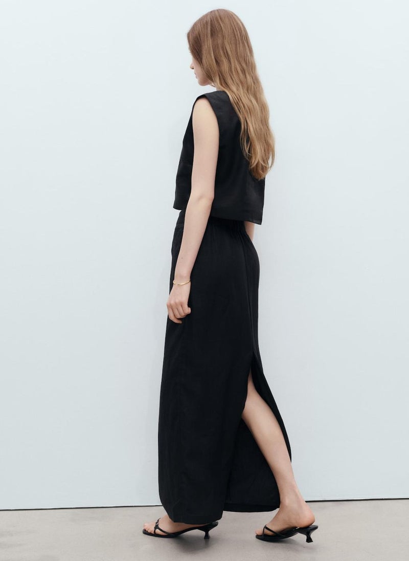 MANGO Linen Crop Top  - Image 2