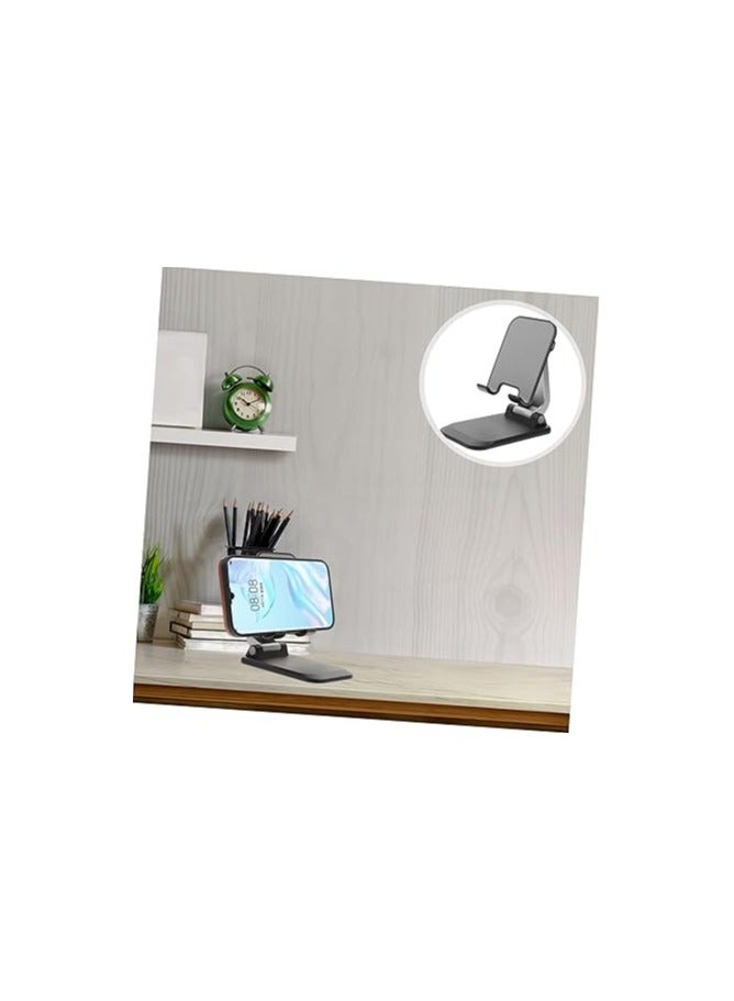 "Lightweight plastic phone holder with a stable base, foldable and easy to carry in your pocket. Ideal for landscape mode and convenient for viewing anywhere. " - Image 4