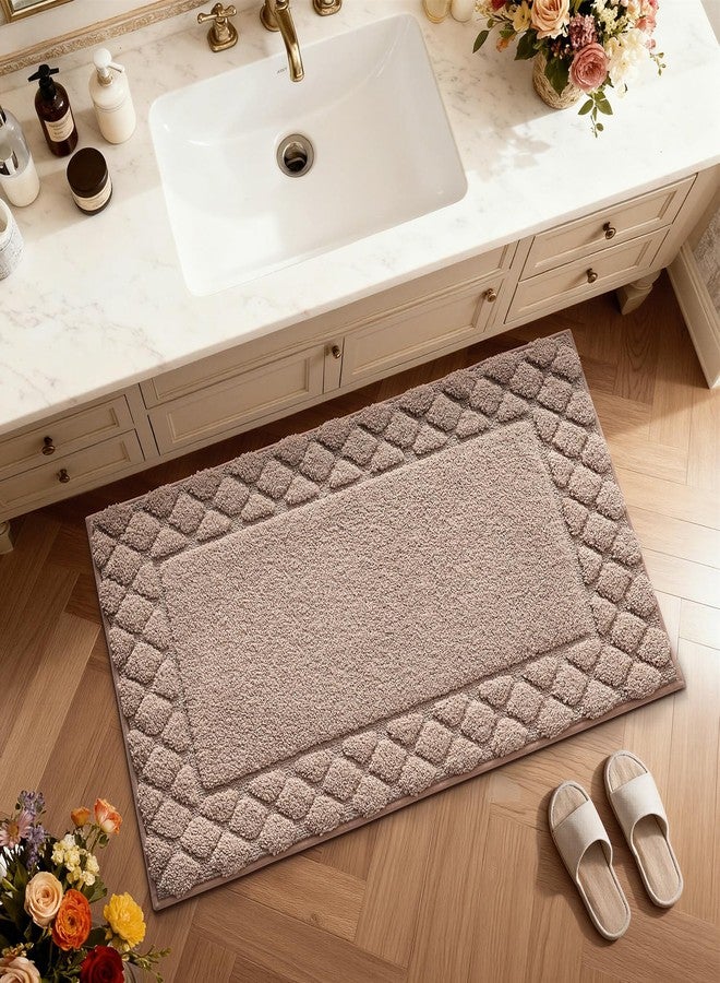 LUMI Bathroom Rugs, Ultra Soft Absorbent Bath Mat for Shower, Non Slip Washable Bath Rugs with Rubber Backing, Microfiber Plush Quick Dry Floor Mat for Bathtub, Floor, Brown, 17x30 - Image 4