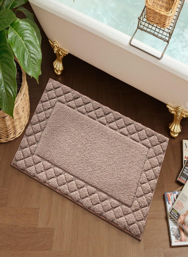 LUMI Bathroom Rugs, Ultra Soft Absorbent Bath Mat for Shower, Non Slip Washable Bath Rugs with Rubber Backing, Microfiber Plush Quick Dry Floor Mat for Bathtub, Floor, Brown, 17x30 - Image 3