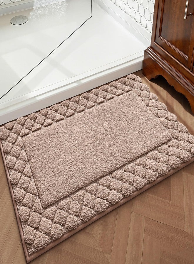 LUMI Bathroom Rugs, Ultra Soft Absorbent Bath Mat for Shower, Non Slip Washable Bath Rugs with Rubber Backing, Microfiber Plush Quick Dry Floor Mat for Bathtub, Floor, Brown, 17x30 - Image 5