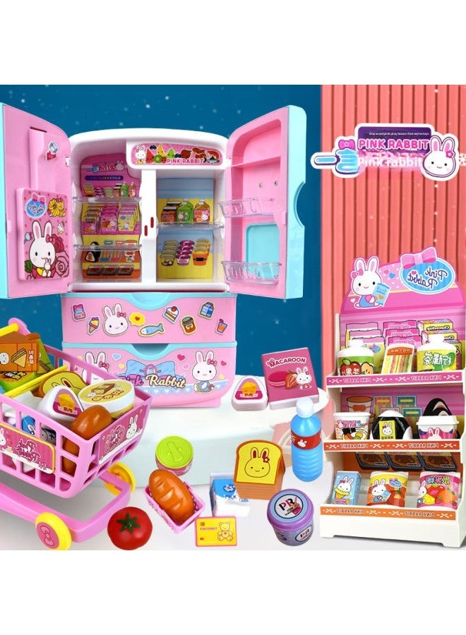 One-word Pink Rabbit Simulation Doctor Play House Kitchen Toy Stall Children's Educational Toys Toy Set-Color:YY17116 Plate-mounted Playball Machine - Image 3