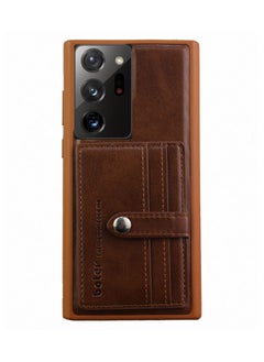Boter Leather Phone Case Back Cover Magnetic Detachable with Wallet Card Holder Pocket for Samsung Galaxy Note 20 Ultra_Brown 