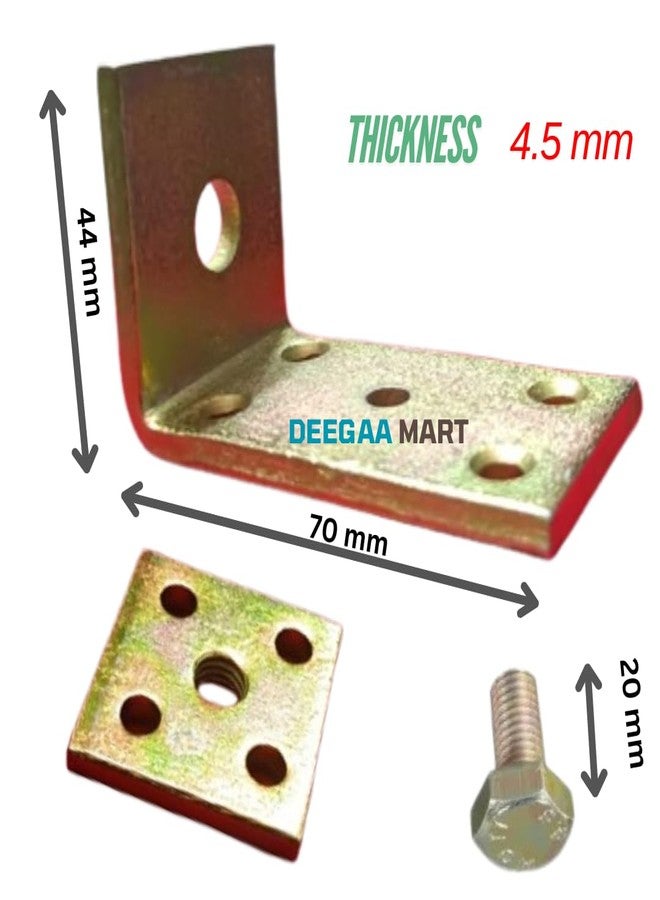 DEEGAA MART Bed Rail L Brackets for Joining woods, Bed Frame Hardware , Bed Rail Socket Accessories, Set of 4 Wooden Bed Brackets Bed Rail Fittings, headboard and Footboard Fixing, Heavy Long (4 Sets) - Image 2