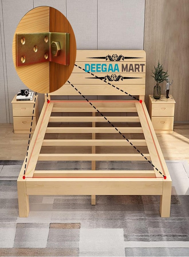 DEEGAA MART Bed Rail L Brackets for Joining woods, Bed Frame Hardware , Bed Rail Socket Accessories, Set of 4 Wooden Bed Brackets Bed Rail Fittings, headboard and Footboard Fixing, Heavy Long (4 Sets) - Image 4