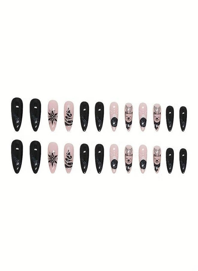 ZOONA 24PCS Everlasting French Nails Artificial Nails Art Set| Lightweight & Long Lasting| Easy To Use| Quick Fix For Festivals & Special Occasions - Image 3