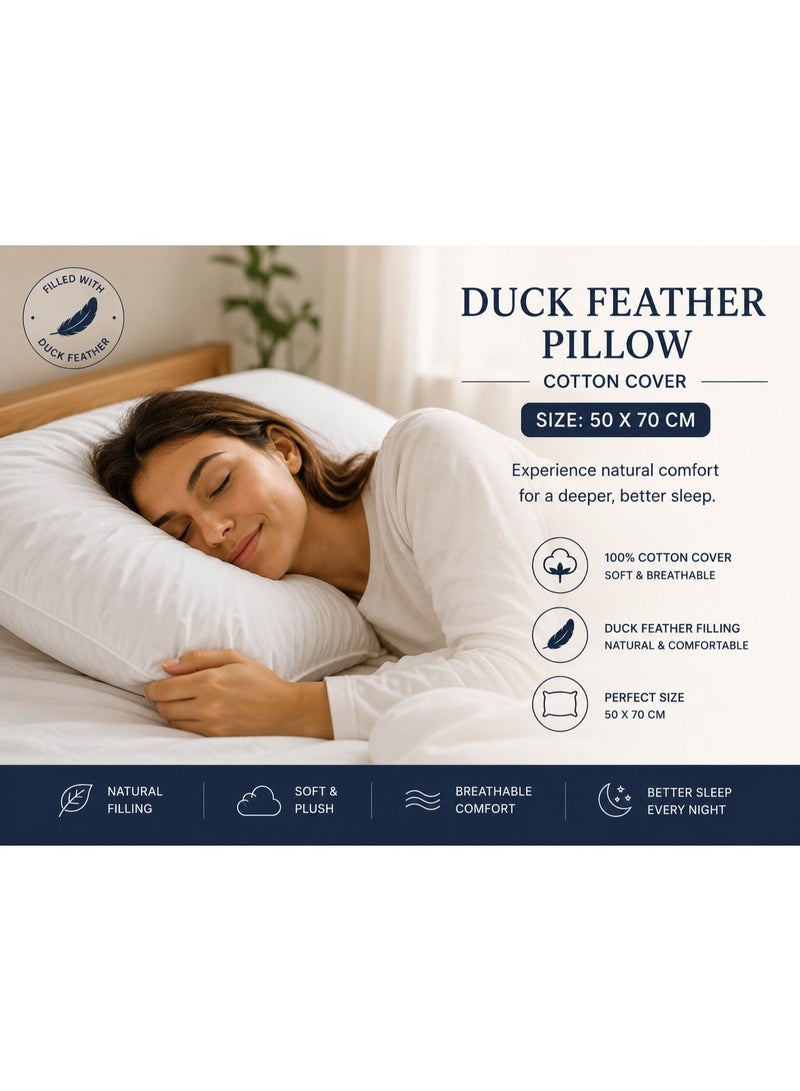 Trend Premium Duck Feather Pillow – 50 × 70 cm - Image 3