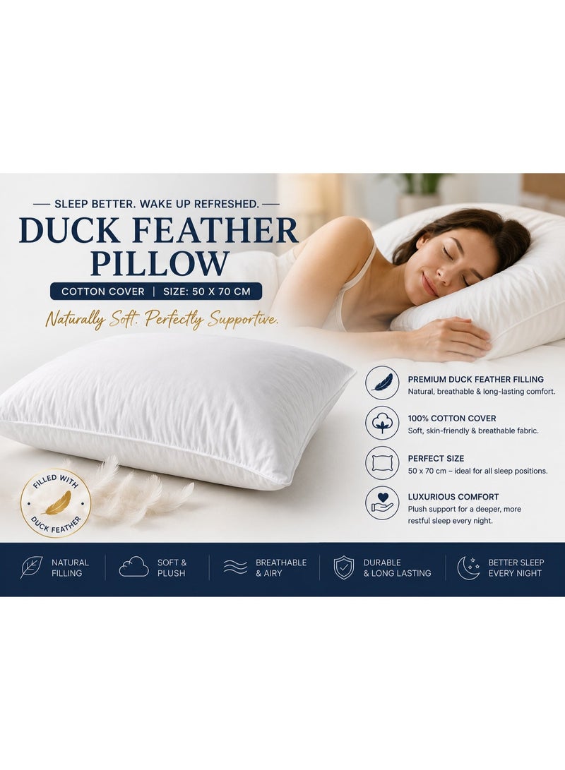 Trend Premium Duck Feather Pillow – 50 × 70 cm - Image 2