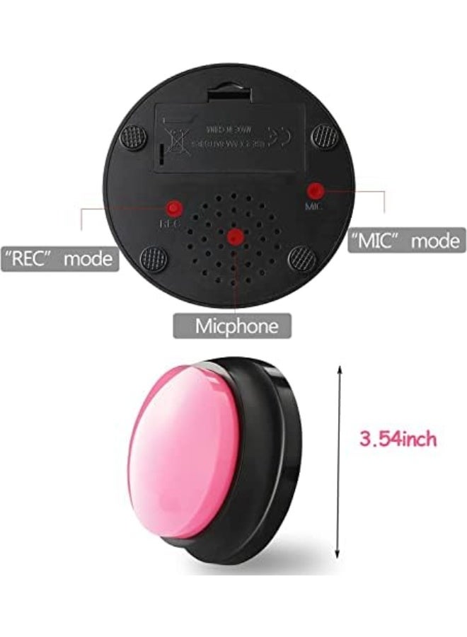 Voice Recording Button, Dog Buttons for Communication Pet Training Buzzer, 30 Second Record & Playback, Funny Gift for Study Office Home 4 Packs (Blue+Pink+Yellow+Purple) - Image 5