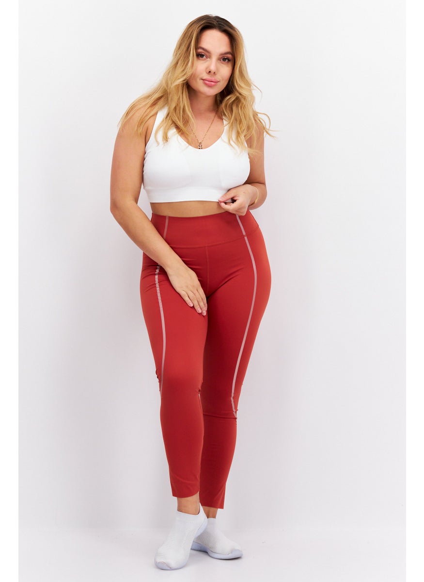 Etam - Women Plain Leggings, Orange - Image 1
