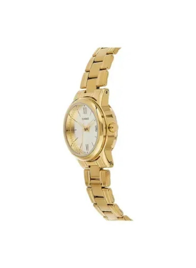 كاسيو Analog Women’s Watch LTP-V002G-9B3UDF, 25 mm Stainless Steel Case, Gold Dial & Gold Stainless Steel Band, Water Resistant - Image 5
