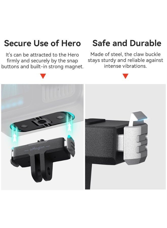 aMagisn Magnetic Quick Release Mount for GoPro Hero13 – Strong Magnetic Base with Anti-Shock Silicone, Secure Locking Buckle, Lightweight & Easy to Install - Image 5