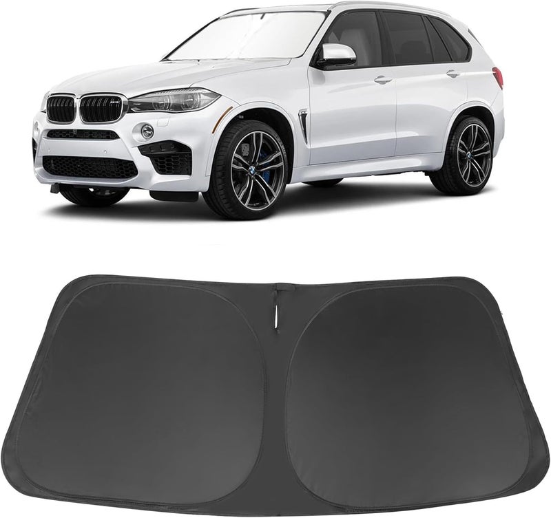 LHFLIVE User feedback upgraded quality Windshield Sun Shade Custom Fit for 2014 2015 2016 2017 2018 BMW X5 Accessories Foldable Sunshade Sun Blocker Protect Car from Sun Rays & Heat Damage Keep Car Cooler Longevity upgraded craftsmanship - Image 1
