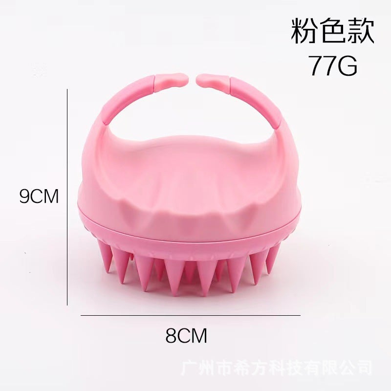 إسكدنيا Silicone shampoo brush massager scalp massage brush shampoo comb adult shampoo massager hair comb beauty tool Pink