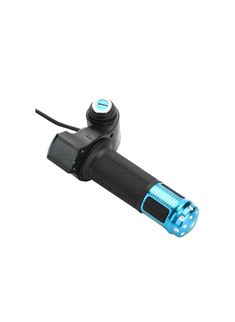 silvercnc - Bike Throttle Grip LCD Screen Twist Throttle Accelerator Handle Grips with Cable and Key Knock for Electric Bicycle Skateboard - Image 1