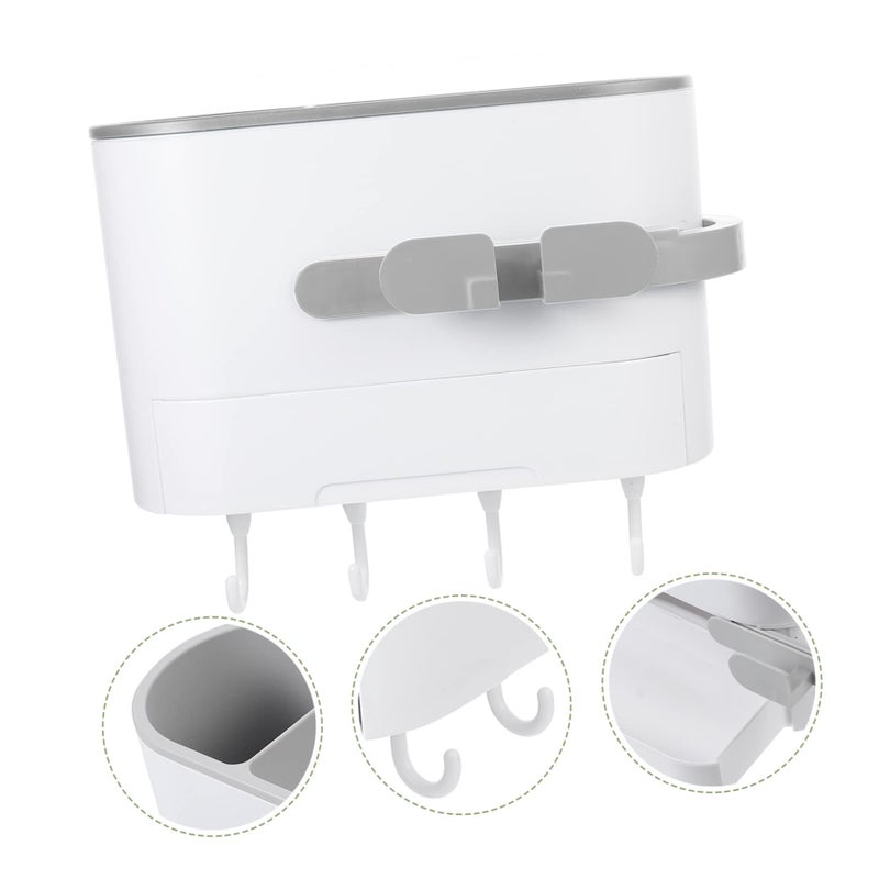MultiFunctional Wall Mounted Hair Dryer Storage Box Bathroom Organizer No Drill - Image 4