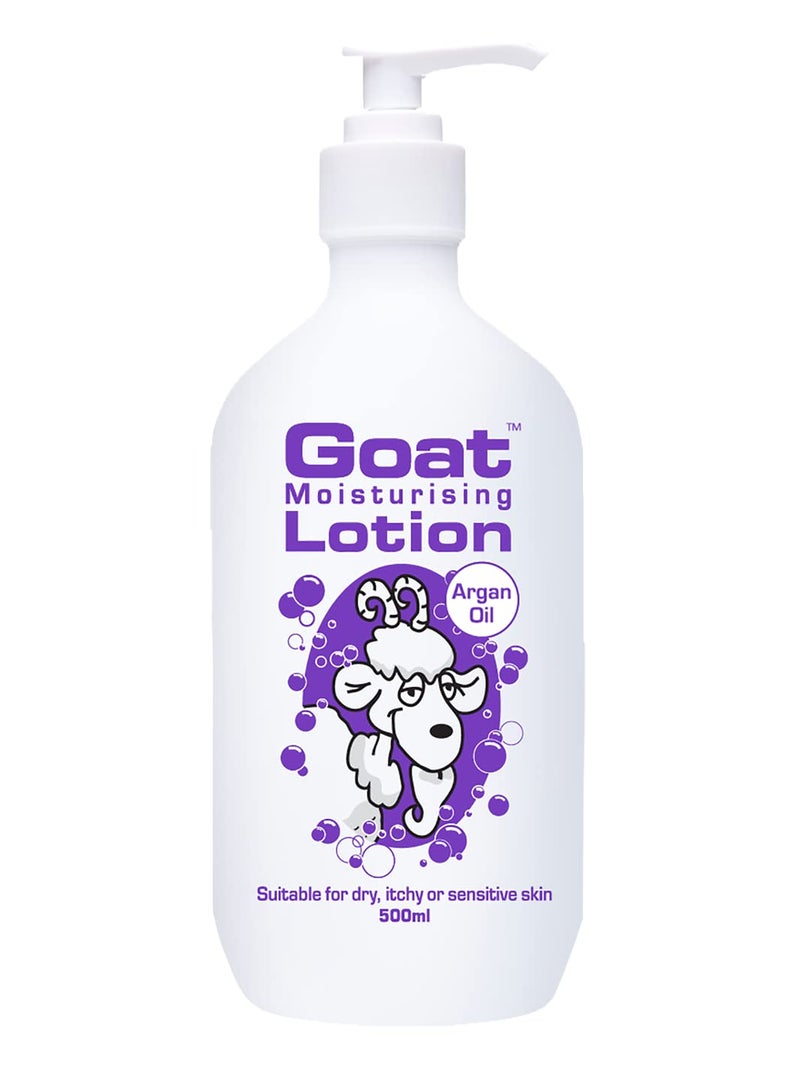 Goat Milk Lotion  Moisturizing  Non Greasy  17 oz Enriched Milk Suitable for Dry Itchy or Sensitive Skin  Made in Australia  Argan Oil