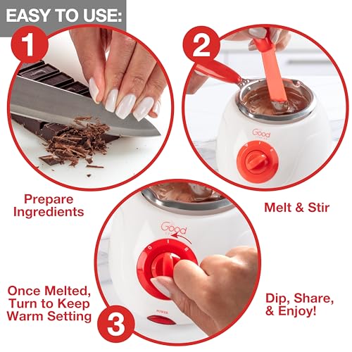 Good Cooking Dual Electric Chocolate Melting Pot Set- Halloween Candy Bar Making or Fondue Fountain Kit w/ 30 Bonus Accessories-Dip, Drizzle & Decorate Strawberries, Marshmallow, Snacks- Party Appetizers Desserts - Image 3