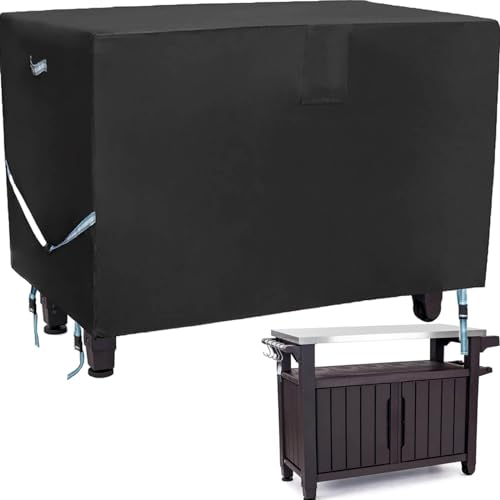 TOHONFOO Outdoor Table Cover 600D for 52-inch Keter Unity XL Portable Outdoor Table with Storage Cabinet, Waterproof RV - Image 1