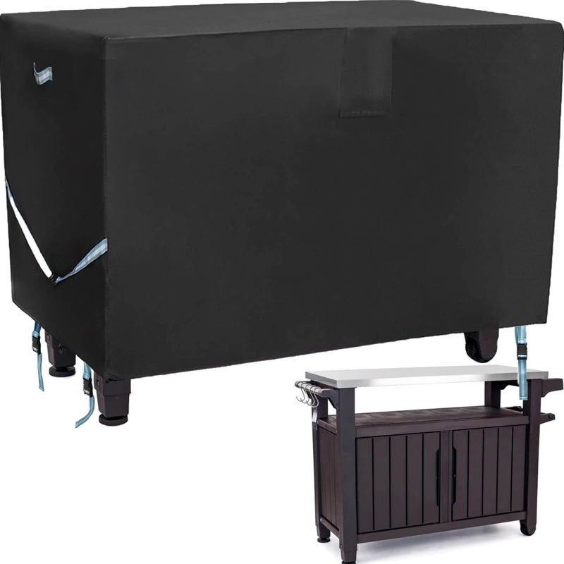 TOHONFOO Outdoor Table Cover 600D for 52-inch Keter Unity XL Portable Outdoor Table with Storage Cabinet, Waterproof RV - Image 2