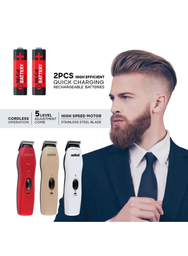 سانفورد ماكينة قص الشعر القابلة لإعادة الشحن، تشغيل لاسلكي، شفرة من الفولاذ المقاوم للصدأ، محرك عالي السرعة، 75 دقيقة من العمل المتواصل، شحن سريع، ماكينة تشذيب الشعر للرجال - Image 5