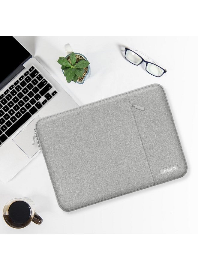 موسيسو حقيبة كمبيوتر محمول موسيسو 13.3 بوصة، جراب كمبيوتر محمول 13-13.3 بوصة متوافق مع ماك بوك إير/برو 13 / برو 14، إتش بي ديل أسوس لينوفو نوت بوك، جراب كمبيوتر عمودي من البوليستر مع جيب، رمادي - Image 4