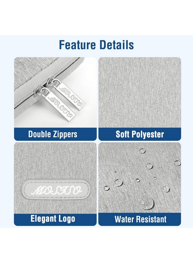 موسيسو حقيبة كمبيوتر محمول موسيسو 13.3 بوصة، جراب كمبيوتر محمول 13-13.3 بوصة متوافق مع ماك بوك إير/برو 13 / برو 14، إتش بي ديل أسوس لينوفو نوت بوك، جراب كمبيوتر عمودي من البوليستر مع جيب، رمادي - Image 2