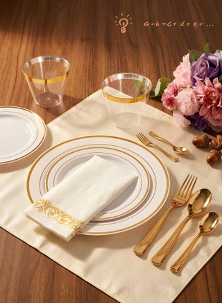 100 Gold Plastic Cups 9 Oz Clear Plastic Cups,Disposable Wedding Cups Elegant Party Cups With Gold Rim,Gold Rimmed Cups Fancy Party Cups，Reusable Plastic Cups - view 2